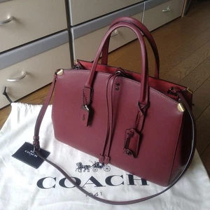 COACH Cooper Carryall 2Way Bag Glove Tanned Leather Burgundy Bordeaux #810 - Picture 1 of 20