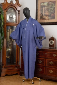 LIEBER VANILLE JAPANISCHER KIMONO HERREN MORGENMANTEL KLEID AUTHENTISCH JAPAN VINTAGE SAMURAI - Bild 1 von 7
