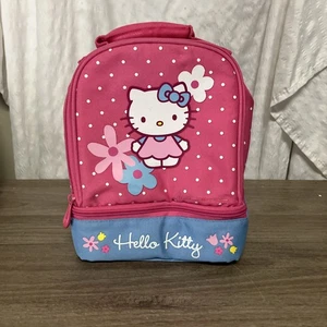 2008 Hello Kitty blau & rosa Thermo Lunchbox Thermos Tasche 9,5 "x 7,5" - Bild 1 von 11