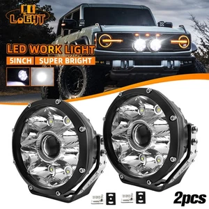 Laser 2pcs 5 inch Round LED Work Lights Pods Spot Flood Combo Fog Lamp Offroad - Bild 1 von 12