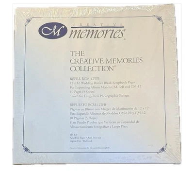 Creative Memories 12x12 Wedding Border Blank Pages 5 Sheet RCM-12WB 10 Pages New - Image 1 of 2