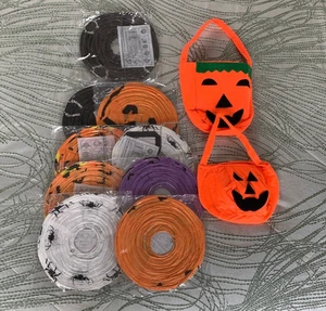 Halloween Deko Hängelaternen, Stoff Kürbis Leckerli Beutel Set - Bild 1 von 3