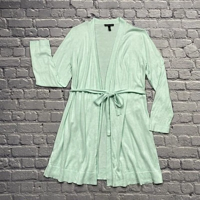 Eileen Fisher Sleepwear Women’s S Robe Tie Front Silk Blend Pastel Green Preppy - Image 1 of 4