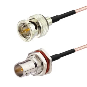  75 Ohm BNC Male to BNC Female Bulkhead Mount RG-179 HD SDI Vedio Cable 100cm 1m - Picture 1 of 3