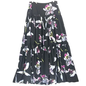 7th Avenue Design Studio NY & Co Maxirock Damen M schwarz Poly Blumen neu mit Etikett - Bild 1 von 7