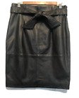 2Nd Day Marion Leather Skirt + Removeable Tie Belt New Black Uk 12 Eu38
