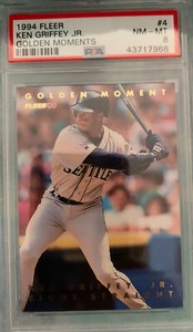 1994 Fleer Golden Moments Ken Griffey Jr Pop 4 Psa 8