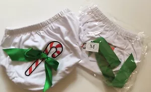 Nuovo! Copri pannolino neonato Bloomers canna di caramelle rosso verde bianco taglia M Medium - Foto 1 di 3