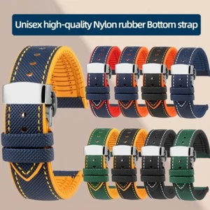 Correa inferior de goma de nailon unisex de alta calidad correa de reloj impermeable para cualquier reloj - Imagen 1 de 64
