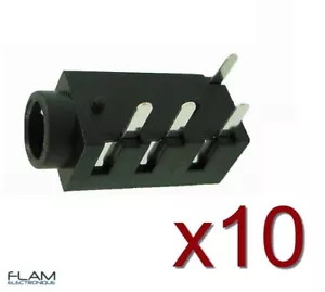 10x Connecteur à souder Jack 3,5mm Audio Stereo femelle Female connector 4 pins - Foto 1 di 8