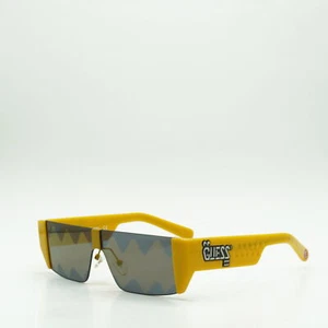 GUESS GU8207 39C Shiny Yellow/Smoke Mirror Monogram 66-1-140 Sunglasses New A... - Picture 1 of 3