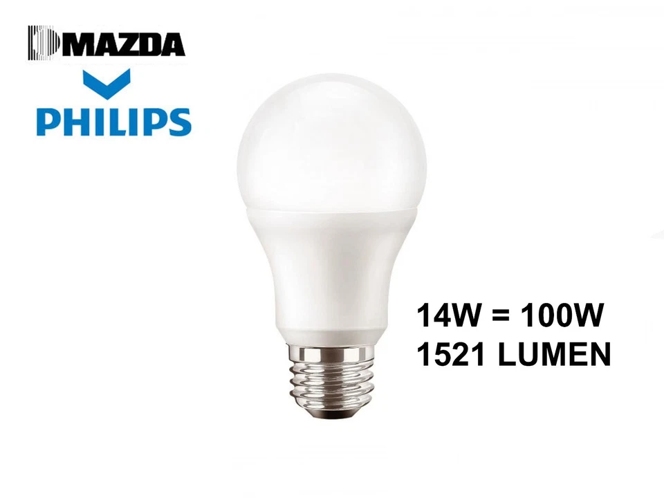 LAMPADINA LED GOCCIA E27 14W MAZDA PHILIPS 1521 LUMEN 6500K LUCE BIANCA FREDDA - Immagine 1 di 1
