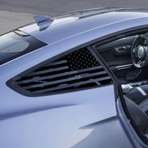 Calcomanía de vinilo negra bandera de Estados Unidos pegatina ventana cuarto lateral para Ford Mustang 2015-22 - Imagen 1 de 6