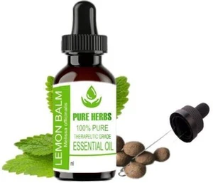 Pure Herbs Lemon Balm 100% Pure & Natural Melissa officinalis Essential Oil - Picture 1 of 6