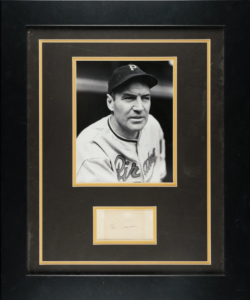 Подписанная карточка-указатель Pie Traynor в рамке - PSA/DNA - Изображение 1 из 2