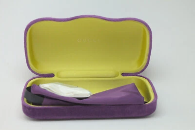 NEW GUCCI PURPLE VELVET LARGE CASE  EYEGLASSES SUNGLASSES CASE W/CLOTH  - Image 1 of 4