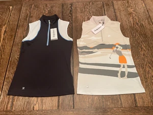2 (lot) nwt DAILY SPORTS Sweden womens XS 1/4 zip Sleeveless Tank Top Golf shirt - Picture 1 of 11