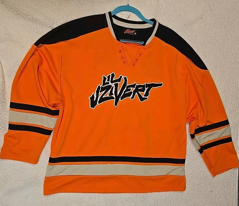RARO - LIL UZI VERT - Jersey de hockey naranja - Talla L - Mercancía del Tour 2017 Foto 1 de 4