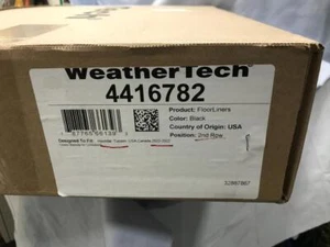 WEATHER TECH 2nd Row Floor Liner 4416782  - 2022 - Black - NEW - Picture 1 of 4