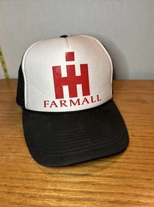 Vintage Case IH Farmall Mesh Trucker Hat Rope Snapback Foam White Black - Picture 1 of 6