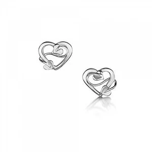 Glenna Jewellery Scottish Sweetheart Love Heart Sterling Silver Stud Earrings - Picture 1 of 1