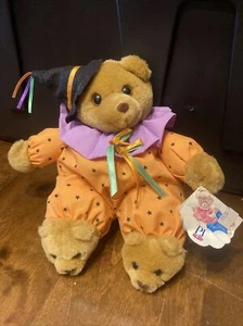 Peluche payaso oso de peluche de Halloween PJ Toys vintage nuevo con etiquetas - Imagen 1 de 4