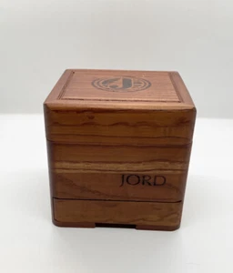 JORD Logo Wooden Watch Jewelry Box Only Drawer Storage Genuine Wood 4.25 X 4.25” - Picture 1 of 7