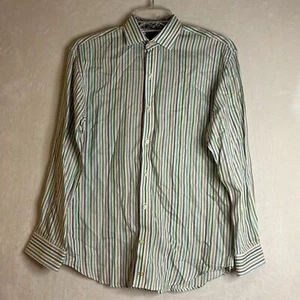 Thomas Dean TD Boys Striped Button Down Dress Shirt Size Large 14/16 - Picture 1 of 7
