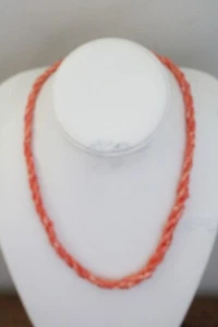 Vintage Coral Twisted Triple Strand Necklace 19" - Picture 1 of 7
