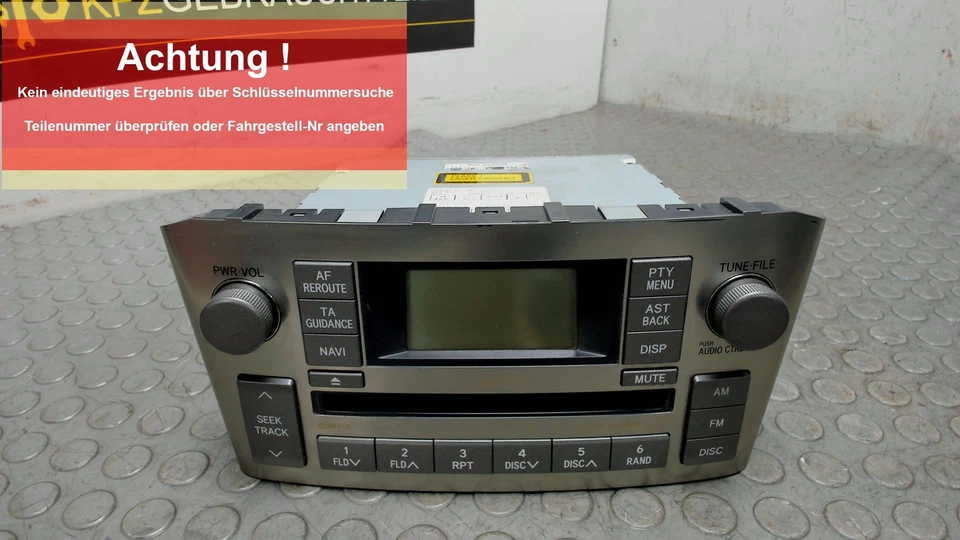 Radio ( Ohne Codekarte ) Toyota Avensis 1.8 Vvt-i Combi T25 12 Monate Garantie - Bild 1 von 4