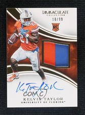 2016 Panini Immaculate Collegiate /99 Kelvin Taylor RPA Rookie Patch Auto RC