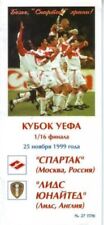 VIP programme Spartak Moscow Russia - Leeds England 1999-2000 UEFA CUP