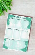 Handmade, A4, Weekly Planner, Jungle, Leaves, reusable, Laminated, wipe clean