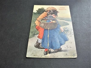 1907 Easter Greetings- Ben Franklin One Cent- Printed in Germany Postcard. RARE. - Picture 1 of 9