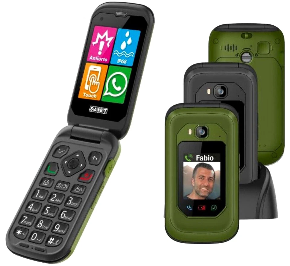 Telefono cellulare per anziani 4G a conchiglia Android telefonino sordi Whatsapp - Immagine 1 di 4