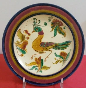 Pottery Signed Plate Of Bird - Picture 1 of 5