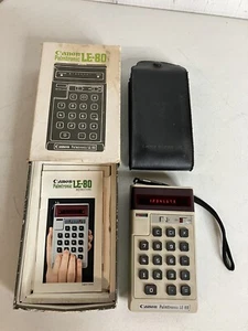 Vintage CANON LE-80 LE80 PALMTRONIC Scientific Calculator Japan w/ Case & Box - Imagen 1 de 10