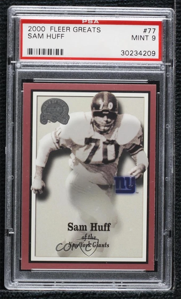 2000 Fleer Greats of the Game Sam Huff #77 PSA 9 MINT HOF - Image 1 of 2