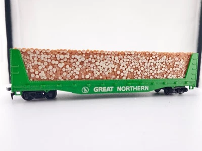Tyco HO Scale Great Northern GN 50' Pulpwood Car green Model Train Railroad Car - Image 1 of 4