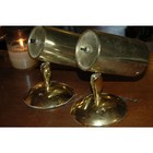 Pair of Mid Century Modern Gold wall lights working 