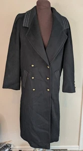 Abrigo Donnybrook Lana Negro Doble Pecho Botones Dorados De Colección Militar 6/8 EE. UU. - Imagen 1 de 11