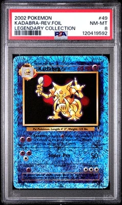 Kadabra Reverse Holo #49 2002 Pokemon Legendary Collection PSA 8 250001 - Image 1 of 2