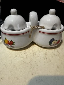 Vintage Smucker's Double Sided Jelly/Jam Condiment Jars with Lid's, Made In USA - Picture 1 of 12