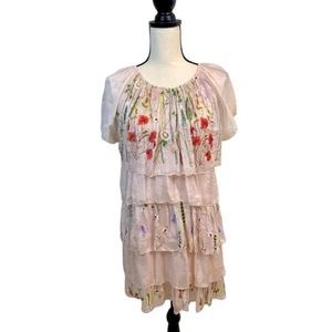 Neu mit Etikett italienisches besticktes mehrstufiges Fairycore Fairytale hauchdünnes Kleid Größe Medium - Bild 1 von 8
