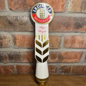 Authentic Heavy Porcelain Ceramic Erdinger Weissbrau Hefeweizen Beer Tap Handle - Picture 1 of 12
