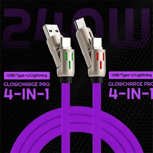 Câble de Charge USB 4 en 1, 6.ft, Indicateurs Lumineux LED, 240W Charge Rapide 6FT Long - Photo 1 sur 7