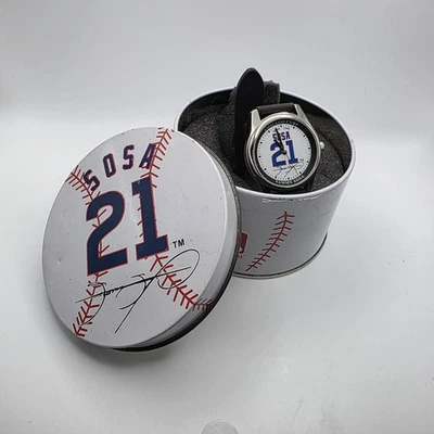 CHICAGO CUBS SAMMY SOSA #21 Gametime COLLECTOR'S WATCH W/TIN *NEW -needs Battery - Image 1 of 4