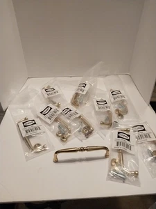 14 4-inch Gold/brass Cabinet Pulls Used With Accessories Parts Included - Picture 1 of 5