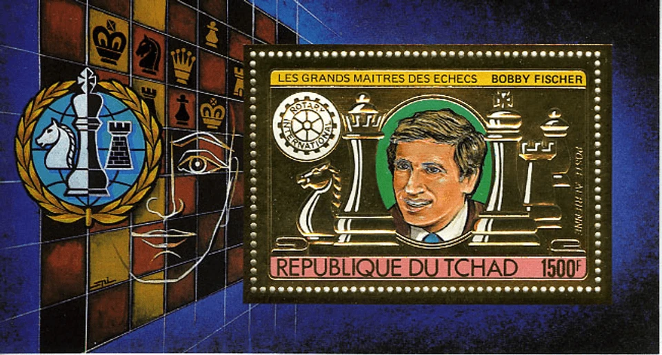 Chad 1983 Imperf. Masters of Chess / Bloque de lujo dorado N°951 BL141-142 Foto 1 de 1