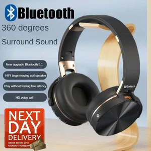 Bluetooth Kopfhörer Over Ear Kabellos Kopfhörer HiFi Stereo Wireless Headset - Bild 1 von 15